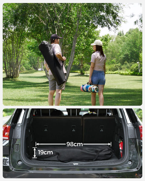 Rootz 2 Pack Red Camping Chairs - Outdoor Chairs - Portable Seats - 600D Oxford Cloth - Foam Padding - Powder Coated Metal Tubes - 90cm x 55cm x 102cm