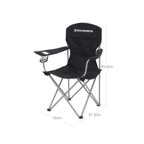 Rootz 2 Piece Set Camping Chair - Beach Chair - Folding Chairs - Comfortable and Practical - Lightweight - Bottle Holder - Oxford Fabric - 76cm x 51.5cm x 95.5cm