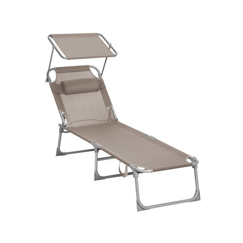 Rootz Sun Lounger - Reclining Chair - Adjustable Backrest - Ergonomic Comfort - 53cm x 193cm x 29.5cm