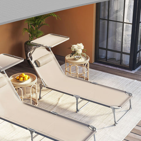 Rootz Sun Lounger - Reclining Chair - Adjustable Backrest - Ergonomic Comfort - 53cm x 193cm x 29.5cm
