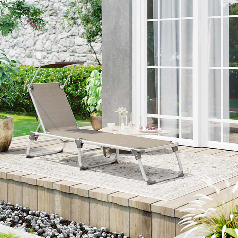 Rootz Sonnenliege Brown - Sun Lounger - Relaxation Chair - Unfolds Easily - 55cm x 193cm x 31cm