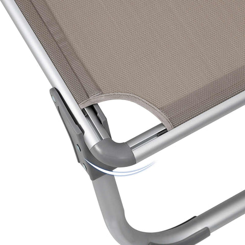 Rootz Sonnenliege Brown - Sun Lounger - Relaxation Chair - Unfolds Easily - 55cm x 193cm x 31cm