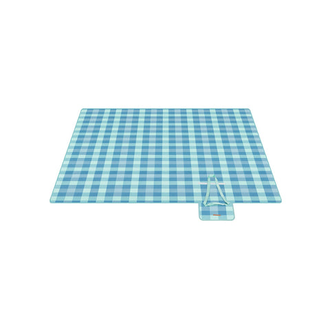 Rootz Picnic Blanket - Outdoor Mat - Waterproof Beach Blanket - Velvet Surface - Foam Padding - Aluminum Coating - Lightweight - Portable - Easy to Clean - 200cm x 200cm x 1kg - Green-Blue