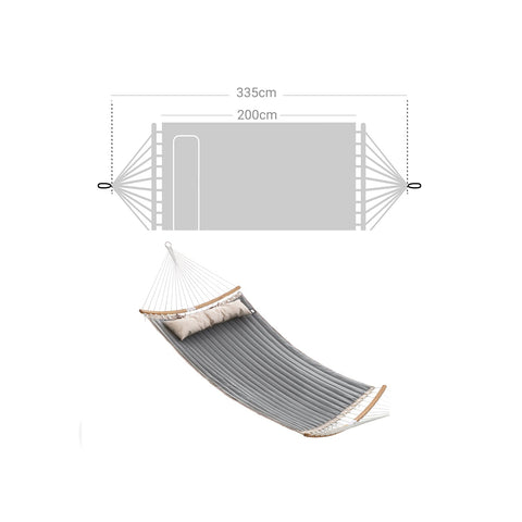 Rootz Portable Hammock - Outdoor Swing Bed - Hanging Lounger - 300D Oxford Cloth - Relaxation Oasis - Garden, Living Room, Beach - 200cm x 140cm - Gray-Beige