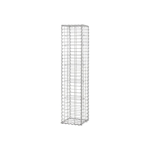 Rootz Gabion Basket - Stone Wall - Plant Column - Galvanized Steel - 30x30x145cm - Beautifies Garden All Seasons