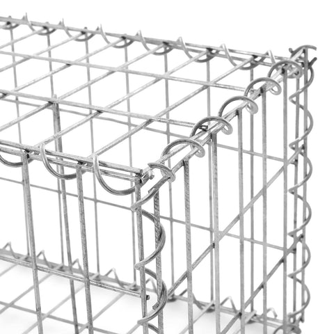 Rootz Gabion Basket - Stone Wall - Plant Column - Galvanized Steel - 30x30x145cm - Beautifies Garden All Seasons