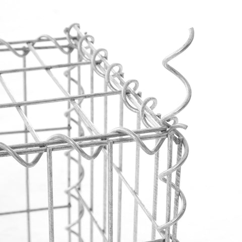 Rootz Gabion Basket - Stone Wall - Plant Column - Galvanized Steel - 30x30x145cm - Beautifies Garden All Seasons
