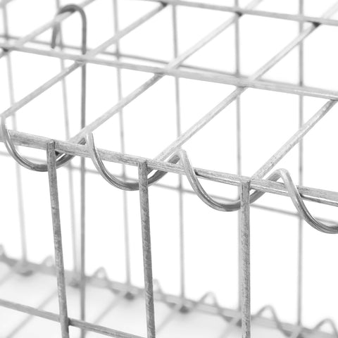 Rootz Gabion Basket - Stone Wall - Plant Column - Galvanized Steel - 30x30x145cm - Beautifies Garden All Seasons