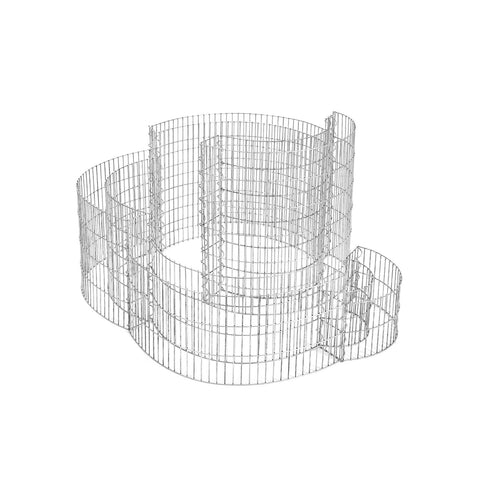 Rootz Stone Gabion Snail Sculpture - Garden Decor - Yard Art - Galvanized Steel - 110 x 110 x 60 cm