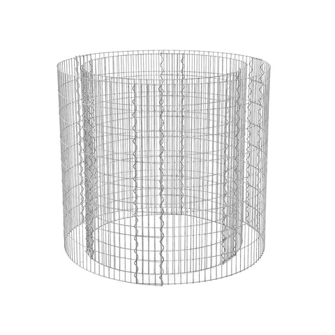 Rootz Decorative Metal Gabion - Wire Fence - Stone Cage - Galvanized Steel - Enhance Garden Design - 90cm x 80cm x 70cm
