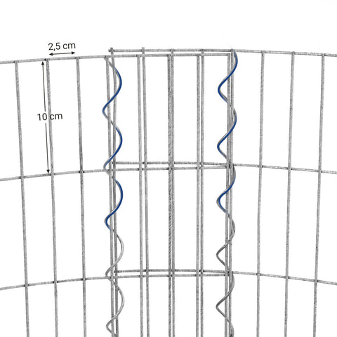 Rootz Decorative Metal Gabion - Wire Fence - Stone Cage - Galvanized Steel - Enhance Garden Design - 90cm x 80cm x 70cm