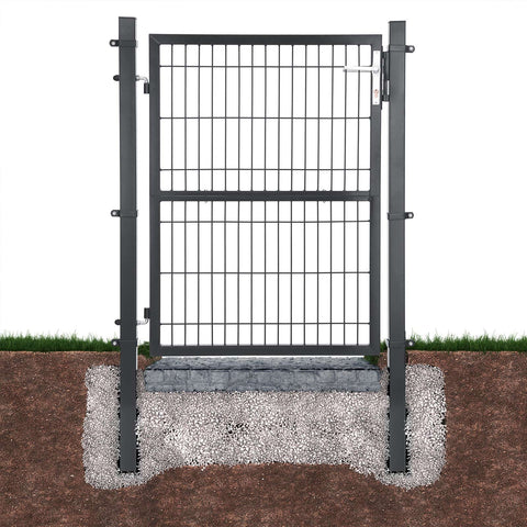 Rootz Galvanized Steel Garden Gate - Security Gate - Privacy Gate - Durable & Corrosion Resistant - 106cm x 175cm