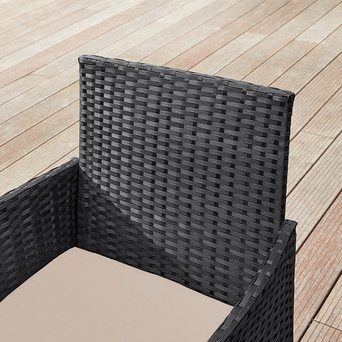 Rootz 4-Piece PE Polyrattan Garden Furniture Set - Patio Seating Group - Outdoor Lounge - Galvanized Metal Frame - 56.5cm x 99cm x 71cm