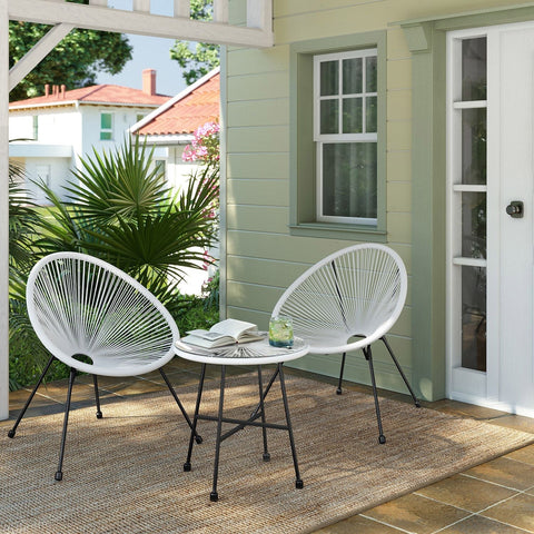 Rootz 3 Piece Patio Furniture Set - Outdoor Seating - Garden Lounge - Weather-Resistant - Table: 50.5x52 cm, Chairs: 64x65x77 cm