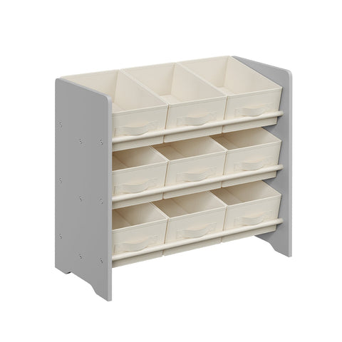 Rootz Children's Dove Gray Shelf - Kids Bookcase - Storage Organizer - MDF and Non-Woven Fabric - Lightweight - Spacious - Sturdy - 29.5cm x 62.5cm x 60cm