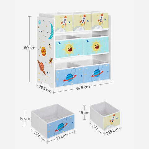 Rootz Children's Room Shelf - Toy Organizer - Storage Unit - Space-Saving - 29.5cm x 62.5cm x 60cm