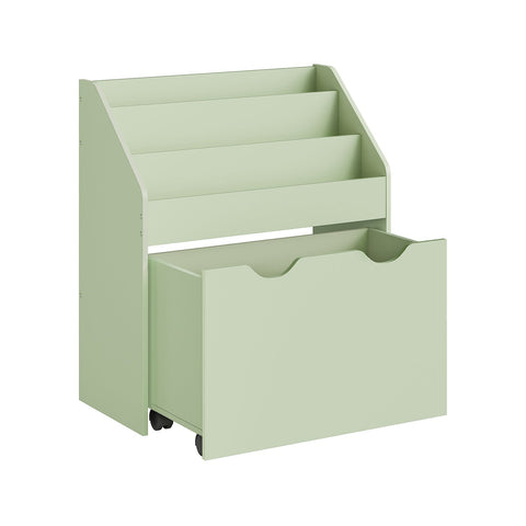 Rootz Bookcase with 3 Shelves - Rolling Shelf Unit - Mobile Storage Rack - Compact Design - 80cm x 30cm x 90cm