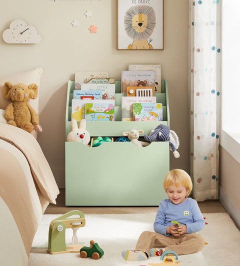 Rootz Bookcase with 3 Shelves - Rolling Shelf Unit - Mobile Storage Rack - Compact Design - 80cm x 30cm x 90cm