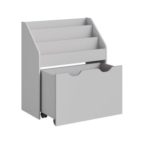 Rootz Children's Dove Gray Shelf - Kids Bookcase - Storage Organizer - MDF Chipboard - Anti-Tip - Easy Assembly - 29.5cm x 62.5cm x 70cm