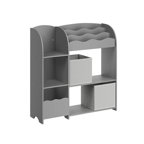 Rootz Children's Bookshelf Set - Kids Bookcase - Storage Organizer - Chipboard Construction - Dove Gray - 30cm x 93cm x 100cm