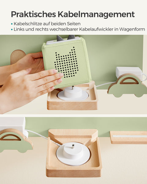 Rootz Laurel Green Wall Shelf - Floating Shelf - Decorative Shelf - MDF Steel Beech Wood - Lightweight - Easy Assembly - Space-saving - 18cm x 55.6cm x 59.7cm