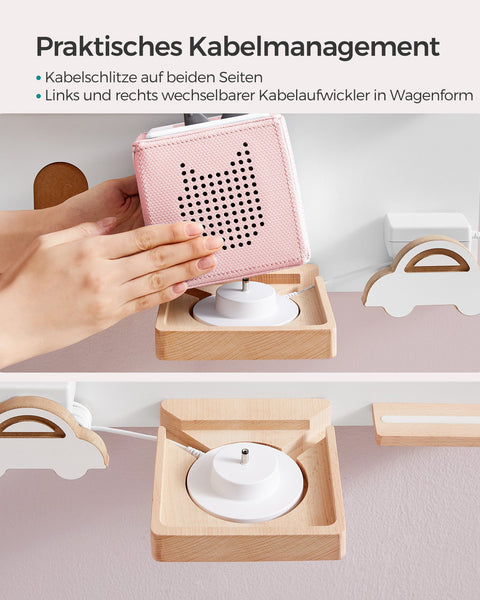 Rootz Wall Shelf - Floating Shelf - Decorative Shelf - MDF Steel Beech Wood - Organize Display Decor - 18cm x 55.6cm x 59.7cm