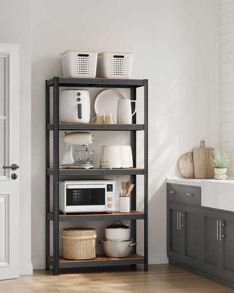 Rootz 2 Tier Shelving Unit - Standing Shelves - Storage Rack - Heavy Duty - 50cm x 100cm x 180cm - Gray - Steel and MDF - 120kg per Shelf
