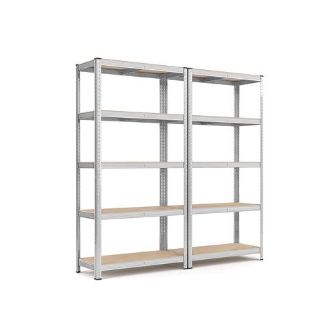Rootz 2 Piece Set Storage Rack - Garage Organizer - Steel Shelves - Rust-Resistant - Adjustable Height - 180cm x 90cm x 40cm
