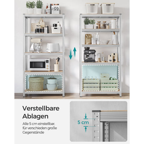 Rootz 2 Piece Set Storage Rack - Garage Organizer - Steel Shelves - Rust-Resistant - Adjustable Height - 180cm x 90cm x 40cm