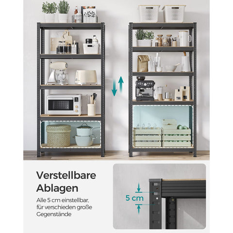 Rootz 2 Piece Set Cellar Shelves - Storage Rack - Steel Organizer - Space Saving - 180cm x 40cm x 90cm