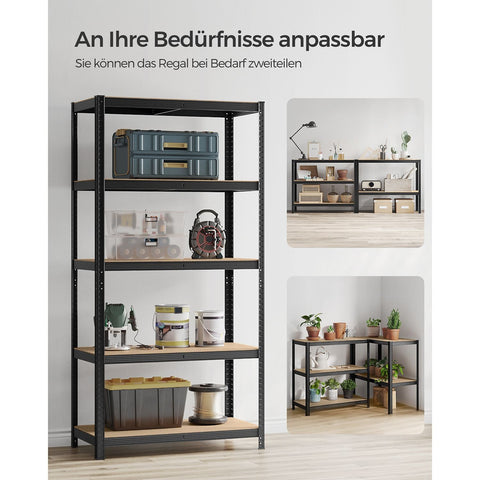 Rootz 2-Piece Set Storage Shelves - Wall Shelves - Garage Racks - Reinforced Steel Frame - Adjustable Shelves - 200cm x 100cm x 50cm