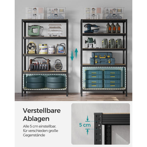 Rootz Set of 2 Cellar Shelves - Storage Rack - Metal Shelving Unit - Heavy Duty - 60cm x 120cm x 200cm