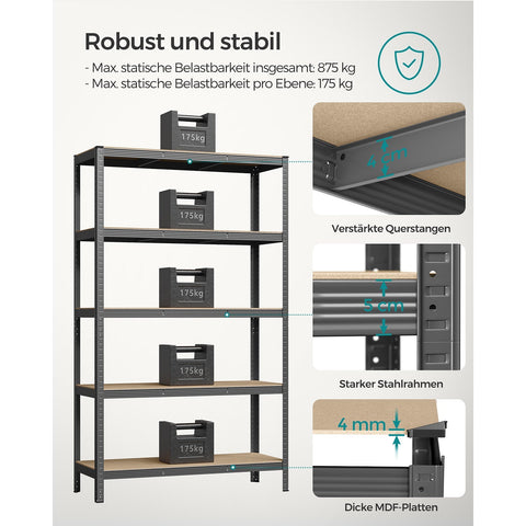 Rootz 2 Piece Set Cellar Shelves - Storage Rack - Steel Frame - Heavy Duty - 60cm x 120cm x 200cm