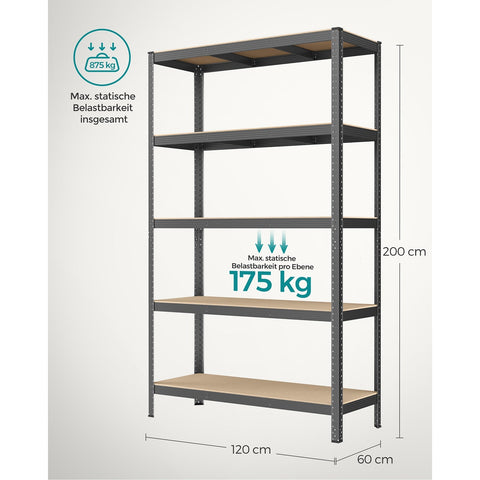 Rootz 2 Piece Set Cellar Shelves - Storage Rack - Steel Frame - Heavy Duty - 60cm x 120cm x 200cm