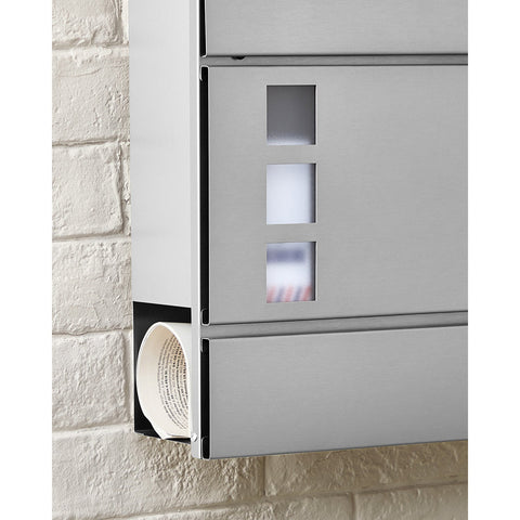 Rootz Stainless Steel Mailbox - Letterbox - Postbox - Durable Construction - Secure Lock - Weatherproof - 37cm x 10.5cm x 37cm