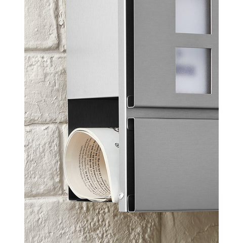 Rootz Stainless Steel Mailbox - Letterbox - Postbox - Durable Construction - Secure Lock - Weatherproof - 37cm x 10.5cm x 37cm