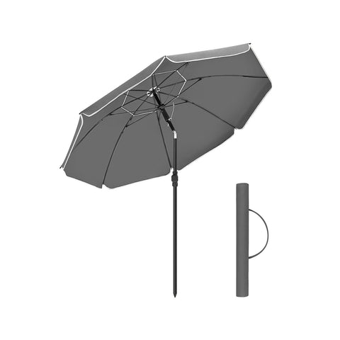 Rootz Beach Parasol - Folding Umbrella - Sunshade - UPF 50+ Protection - 1.6m Diameter - 1.8m Curve Length - Lightweight and Portable