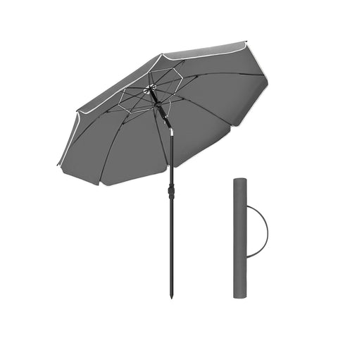 Rootz Beach Umbrella - Parasol - Foldable Sunshade - UPF 50+ UV Protection - Ø 200 cm - 2.2 m Curve Length