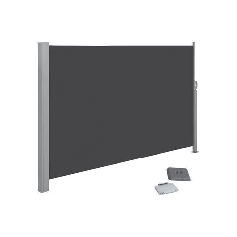 Rootz Awning - Side Awning - Balconies And Terraces - Outdoor Privacy Screen - Adjustable Side Canopy - Uv-resistant Side Screen - Garden Side Shade - Powder-coated Steel - Anthracite - 200 x 300 cm (H x L)