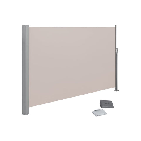 Rootz Awning - Side Awning - Balconies And Terraces - Outdoor Privacy Screen - Adjustable Side Canopy - Uv-resistant Side Screen - Garden Side Shade - Powder-coated Steel - Taupe - 200 x 300 cm (H x L)