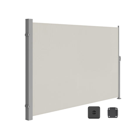 Rootz Extendable Side Awning - Privacy Screen - Sunshade - UV Protection - 200cm x 350cm