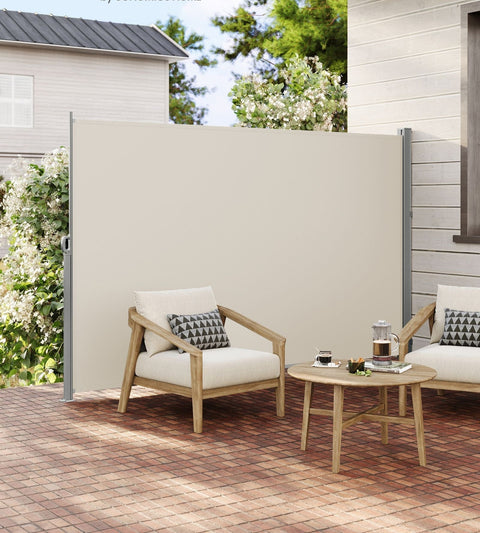 Rootz Extendable Side Awning - Privacy Screen - Sunshade - UV Protection - 200cm x 350cm