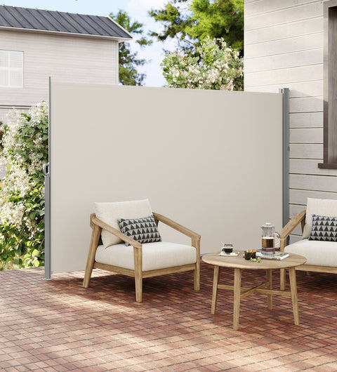 Rootz Extendable Side Awning - Privacy Screen - Sunshade - UV Protection - 200cm x 350cm