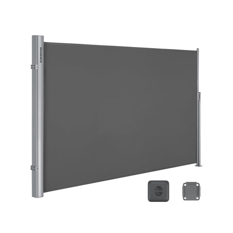 Rootz Side Awning Privacy Screen - Balcony Shade - Terrace Wind Protection - Easy Assembly - Aluminum Frame - Polyester Fabric - 160cm x 300cm x 200cm
