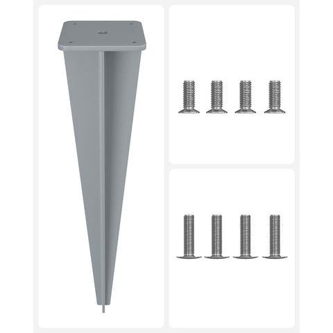 Rootz Ground Anchor for Side Awning Posts - Tent Peg - Metal Stake - Powder-Coated - 9cm x 9cm x 46cm - Lightweight - Gray - 1.3kg
