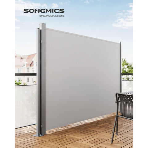 Rootz Gray Metal Side Awning Post - Outdoor Canopy Pole - Sunshade Stand - Powder-coated - Lightweight - Easy to Assemble - 11.5cm x 11.5cm x 152cm