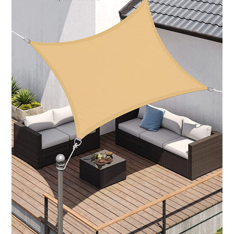Rootz Sun Sail Canopy - Shade Sail - Sunshade - UV Protection - 2m x 3m - Yellow Polyester