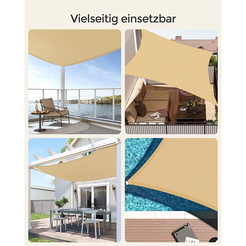Rootz Sun Sail Canopy - Shade Sail - Sunshade - UV Protection - 2m x 3m - Yellow Polyester