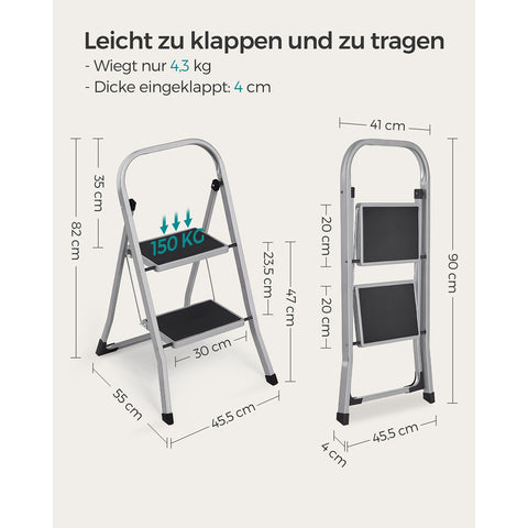 Rootz Gray Steel Folding Camping Chair - Beach Chair - Portable Chair - Heavy Duty - Compact Design - 45.5cm x 82cm x 55cm - Folded 45.5cm x 90cm x 4cm - Lightweight 4.3kg - Max Load 150kg