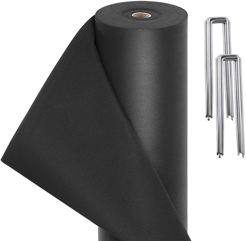 Rootz Weed Control Fabric - Garden Fleece - Weed Barrier - UV Stabilizer - Moisture Regulation - Soil Protection - 1m x 50m - Black - 100 g/m² PP - 6kg - End with the Theater